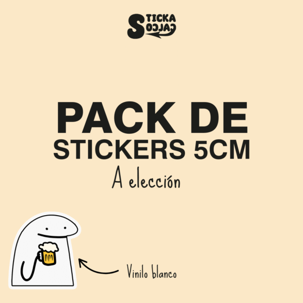 Pack stickers a elección (5cm)<p> vinilo blanco
