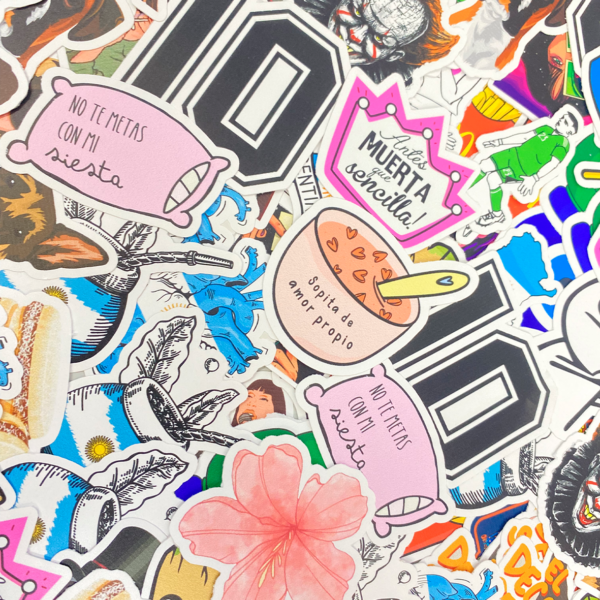 Pack stickers a elección (5cm)<p> vinilo blanco - Imagen 2