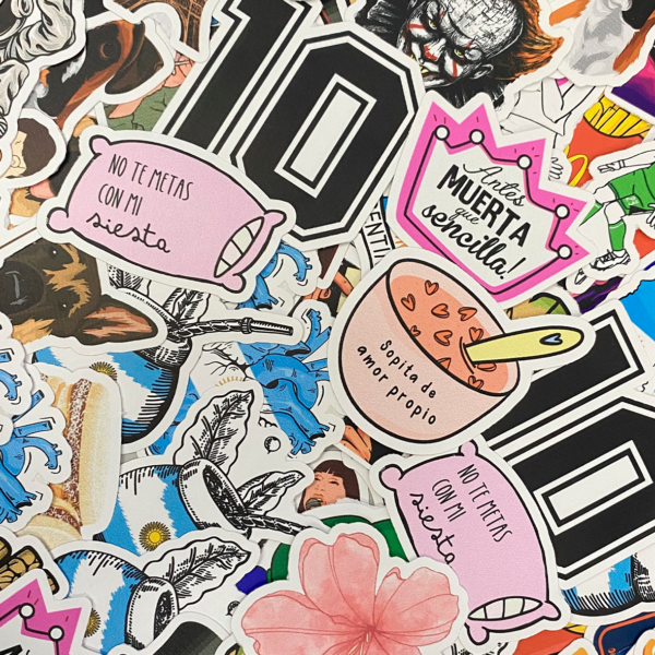 Pack stickers a elección (6cm)<p> vinilo blanco - Imagen 2