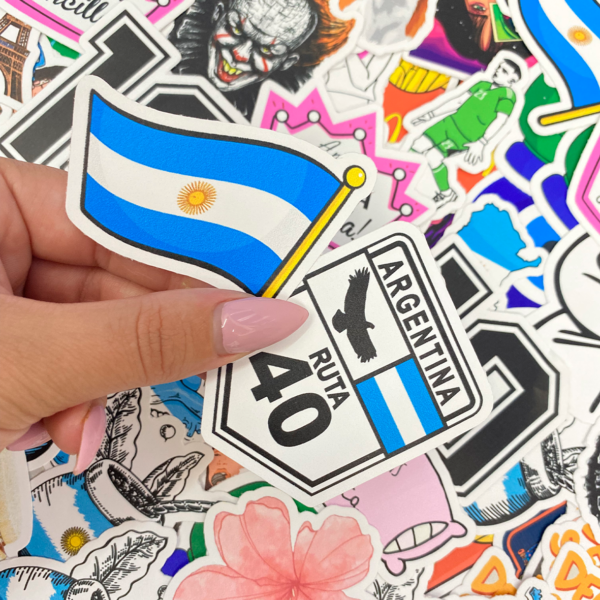 Pack stickers a elección (5cm)<p> vinilo blanco
